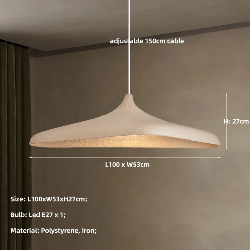 Suspension chapeau japandi dimensions 100cm câble ajustable E27 – Atelier Fancy Light