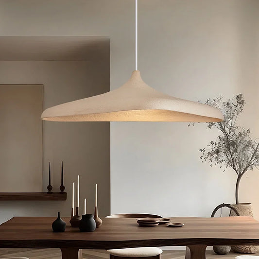 Suspension chapeau organique sable japandi salle à manger – Atelier Fancy Light