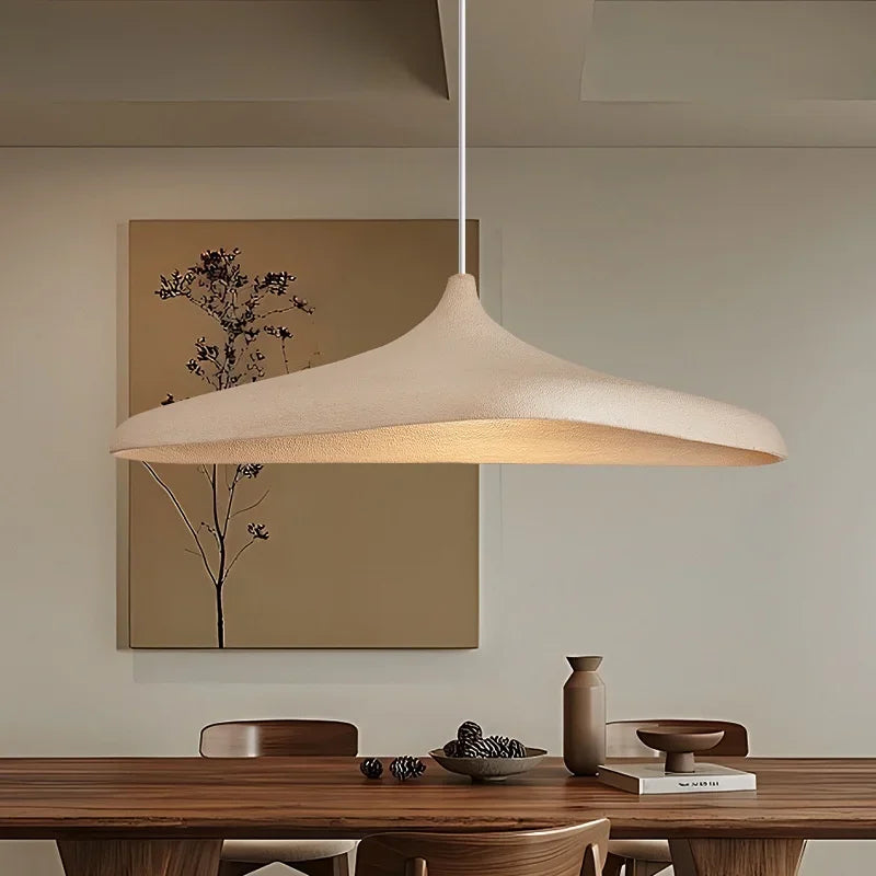 Suspension chapeau sablé lumière chaude salle à manger japandi – Atelier Fancy Light