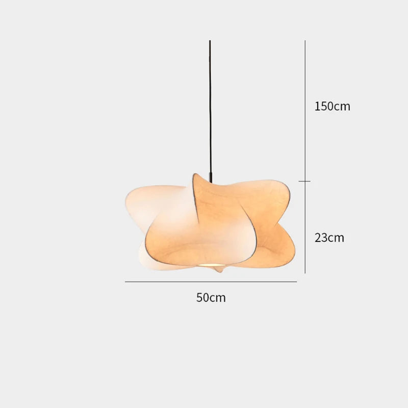 Suspension nuage soie Ø50cm H23cm câble ajustable 150cm wabi-sabi E27 CE – Atelier Fancy Light