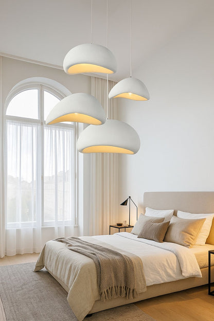 Suspension dôme blanc chambre lumineuse style contemporain – Atelier Fancy Light