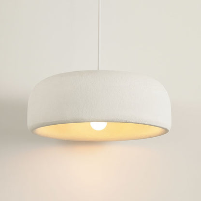 Suspension tambour stuc naturel blanc mat fond clair wabi-sabi E27 150cm câble – Atelier Fancy Light
