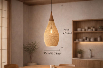 Suspension rotin osier artisanal Ø35cm H70cm câble ajustable wabi-sabi E27 CE RoHS – Atelier Fancy Light