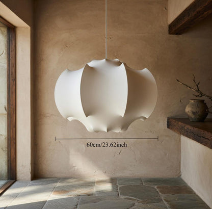 Suspension pétales soie blanc 60cm dimensions wabi-sabi – Atelier Fancy Light