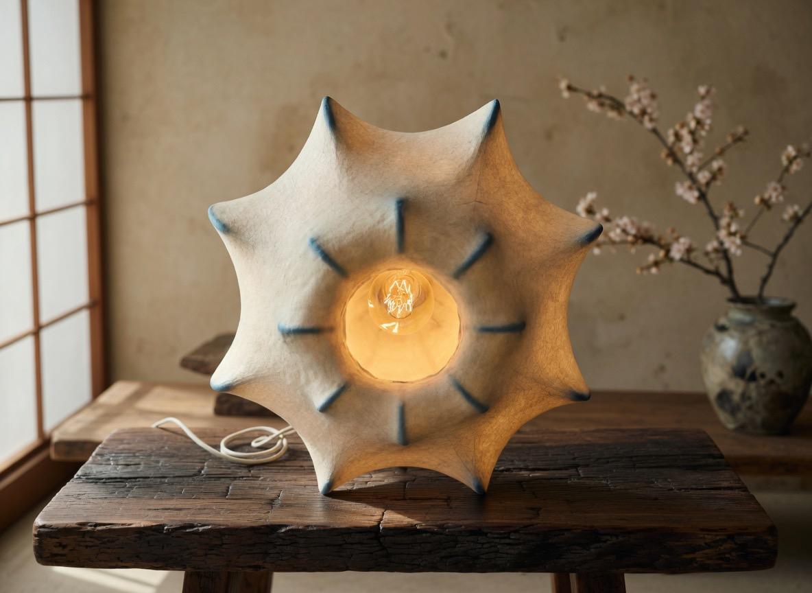 Suspension pétales soie allumée lumière ambrée chaude E27 – Atelier Fancy Light